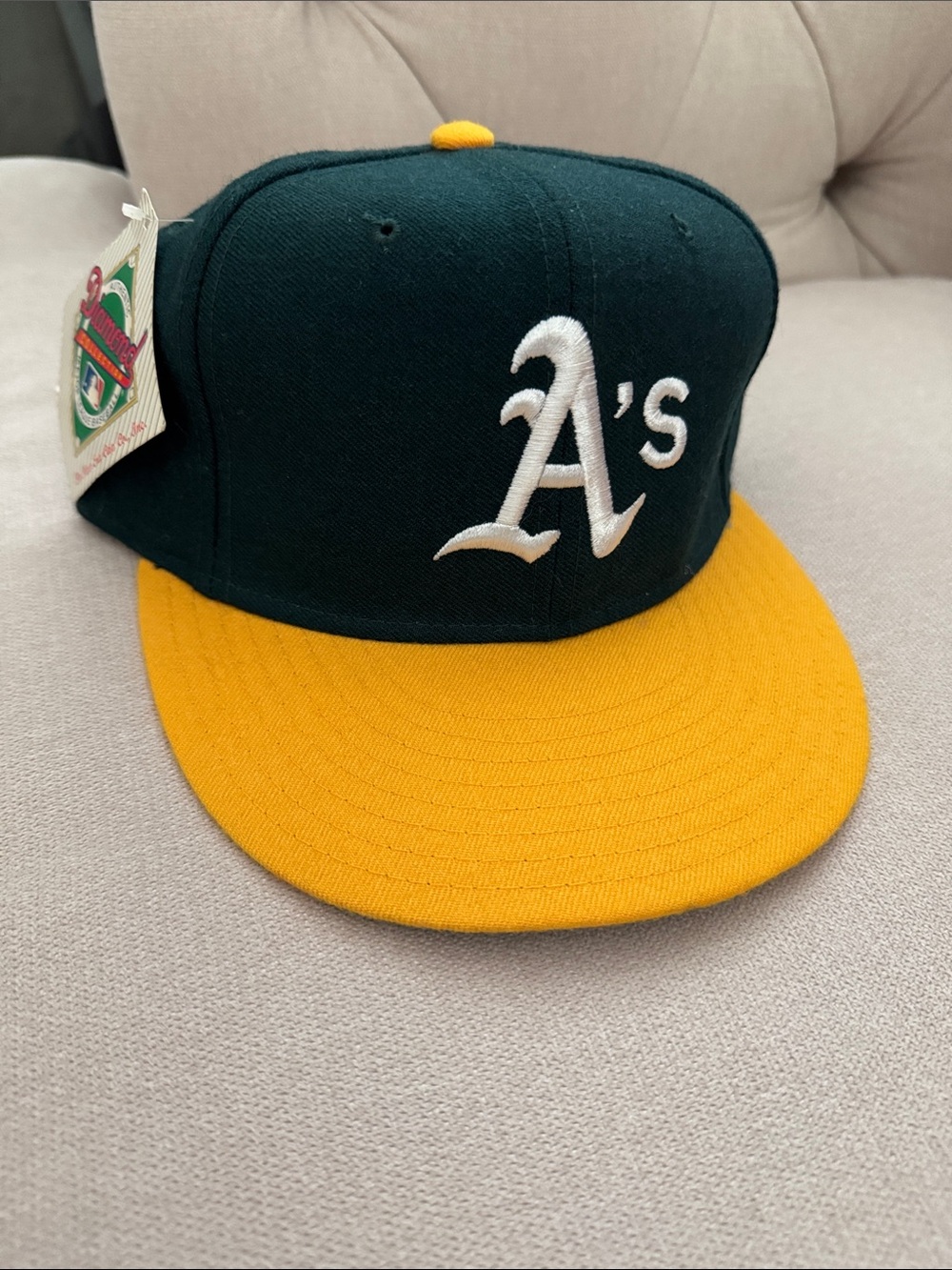 NWT  90’s Oakland A’s  New Era Wool fitted hat cap adult size 7